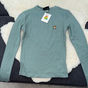 Teddy Fresh Blue/Green Long Sleeve with Bear Patch